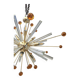Transparent “triedro” and amber spheres murano glass oval sputnik chandelier