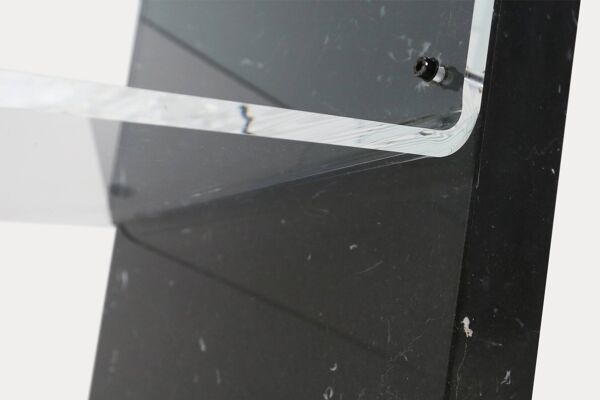 Table basse italienne en marbre et verre du milieu du siècle, années 1970