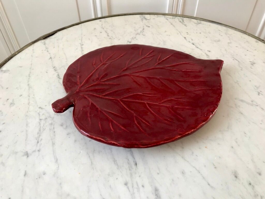 Ceramic sheet triflies burgundy 60s
