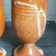 Four potter's mugs turned in vintage light stoneware