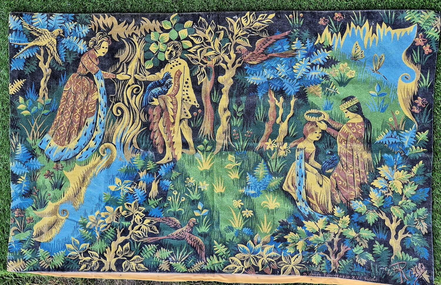 Tapisserie ancienne signée Roga, années 60