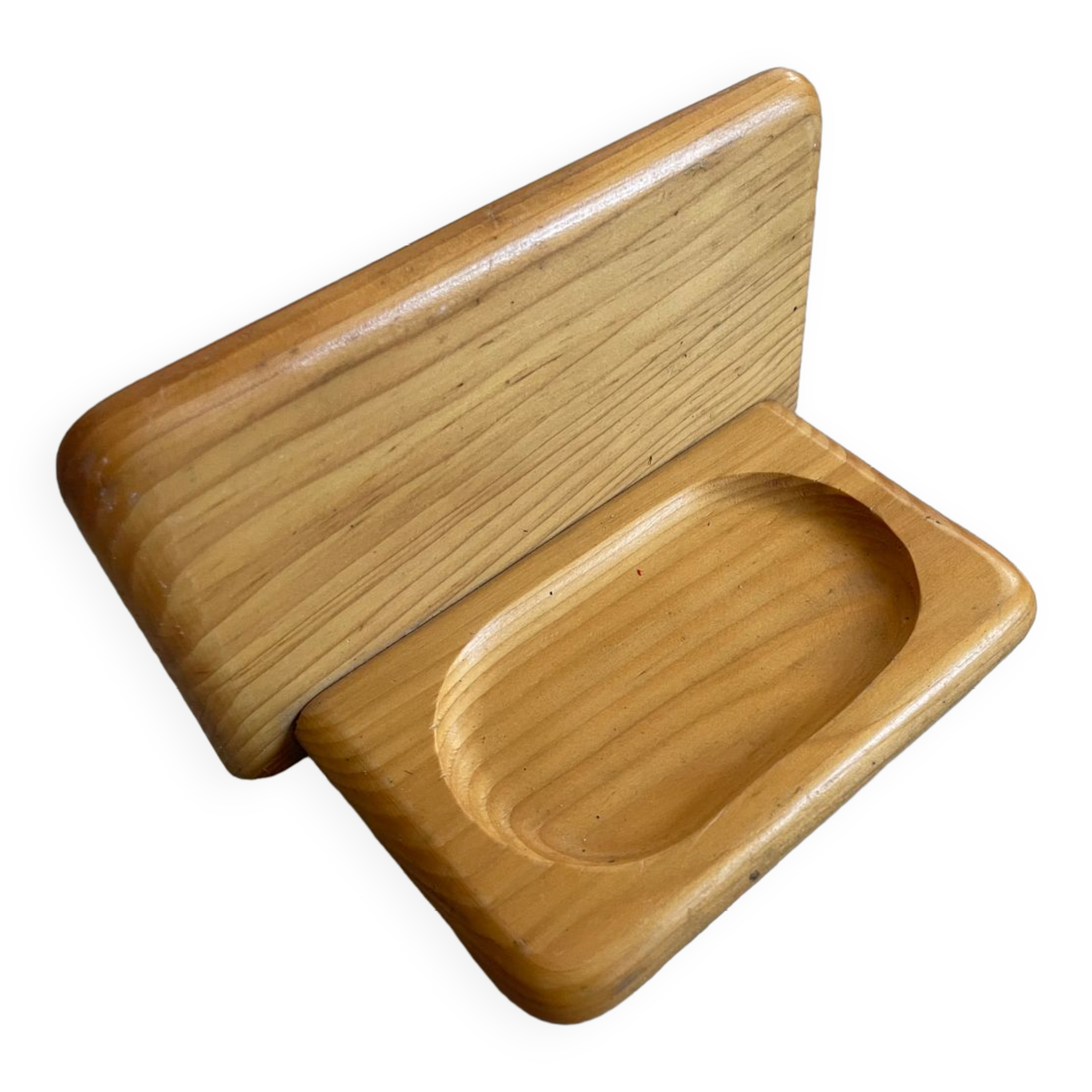 Wall-mounted wooden soap dish