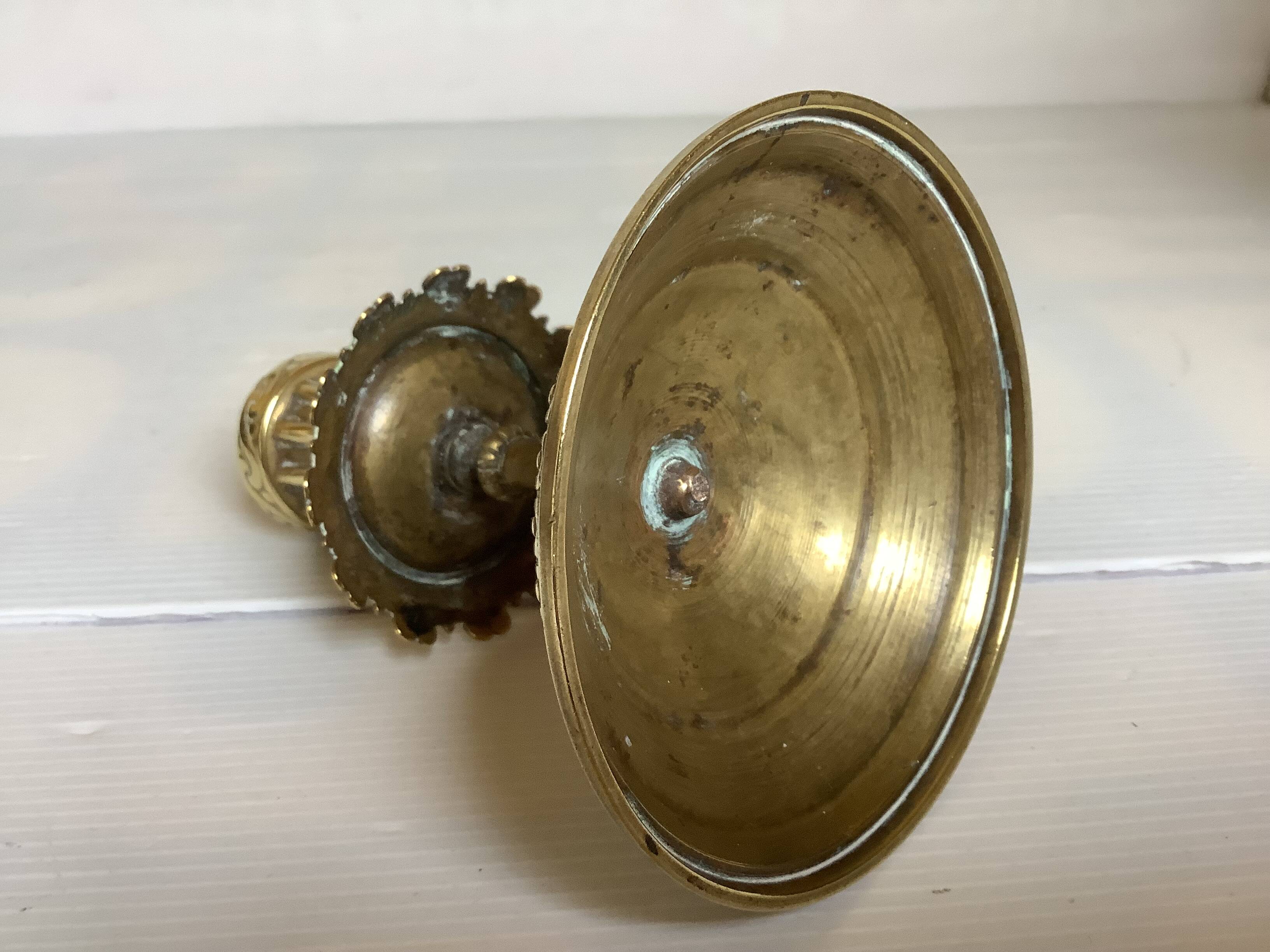 Worked brass candlestick