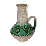 Emerald glazed ceramic pitcher vase