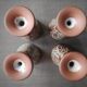 Set of 4 mazagrans in glazed terracotta - 1970s
