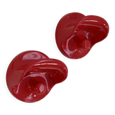 Set of 2 red "gancio 4702" coat hooks by olaf von bohr for kartell, 1970.