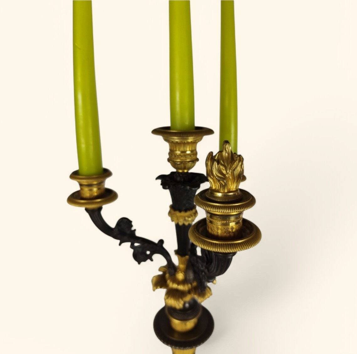 Large Pair of Gilded Bronze Chandeliers - Restoration Period (1815-1830)