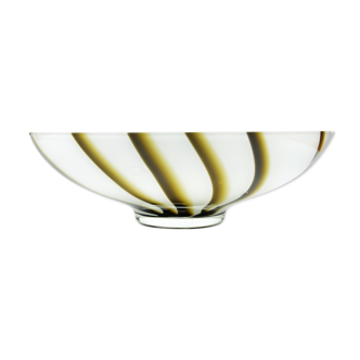 1970s modern glass bowl Vetreria Barbieri (V.B. Opaline Florence), Italy