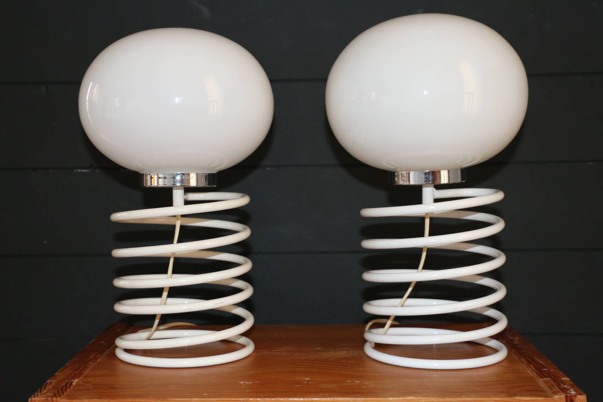 Pair of ingo maurer "spring" lamps