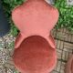 Pair of vintage pink velvet toad armchairs 1960