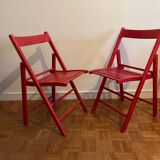 2 Vintage Wooden Folding Chairs