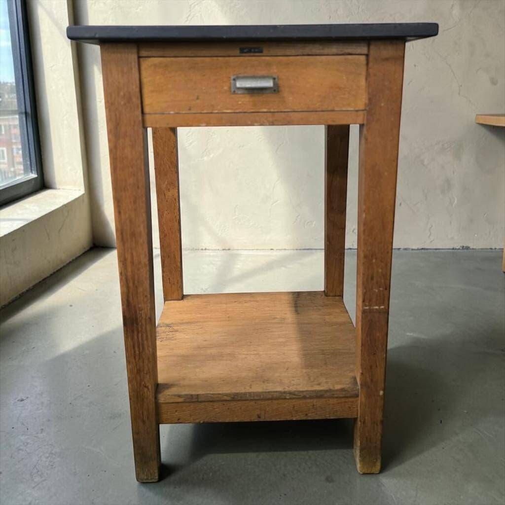 Vintage high side table in wood / counter / mini kitchen furniture