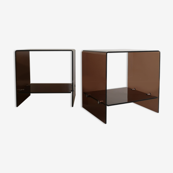 pair of plexiglass bedside design 70