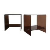 Paire de chevets plexiglass design 70