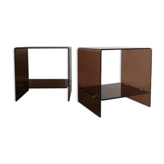pair of plexiglass bedside design 70