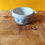 Ceramic tureen from St Uze, France - blue earthenware salad bowl