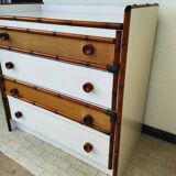 Rattan and bamboo chest of drawers, vintage