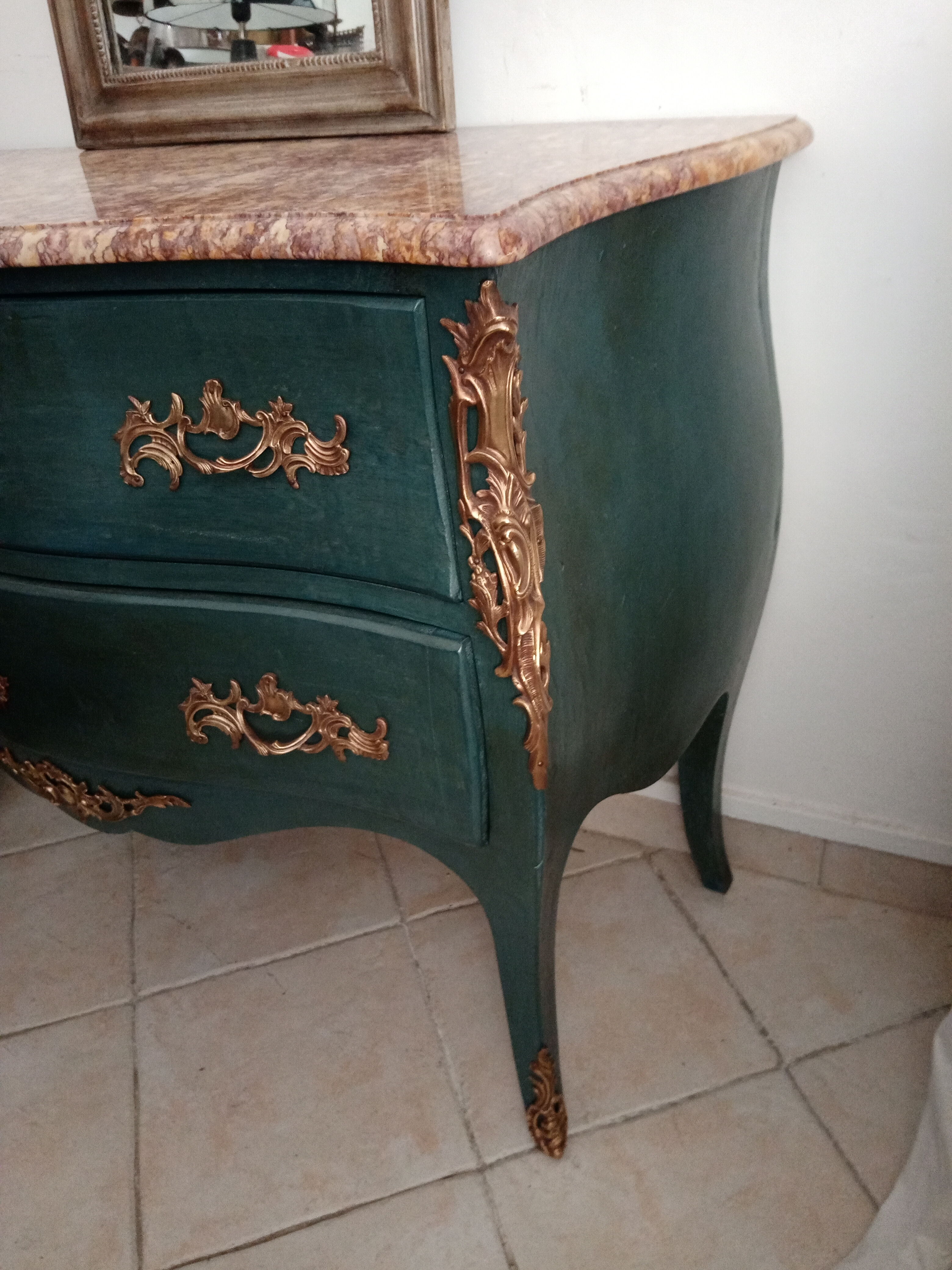 Louis XV curved dresser 2 drawers