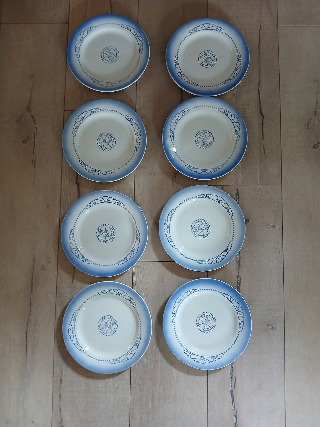 8 old Digoin and Sarreguemines dinner plates
