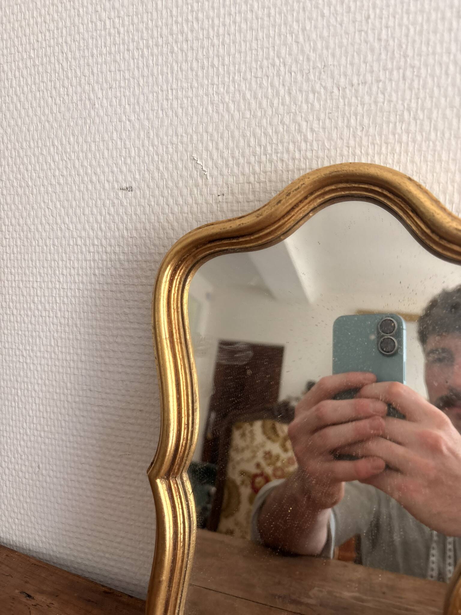Miroir Bois Doré Feuille Or Style Louis XV