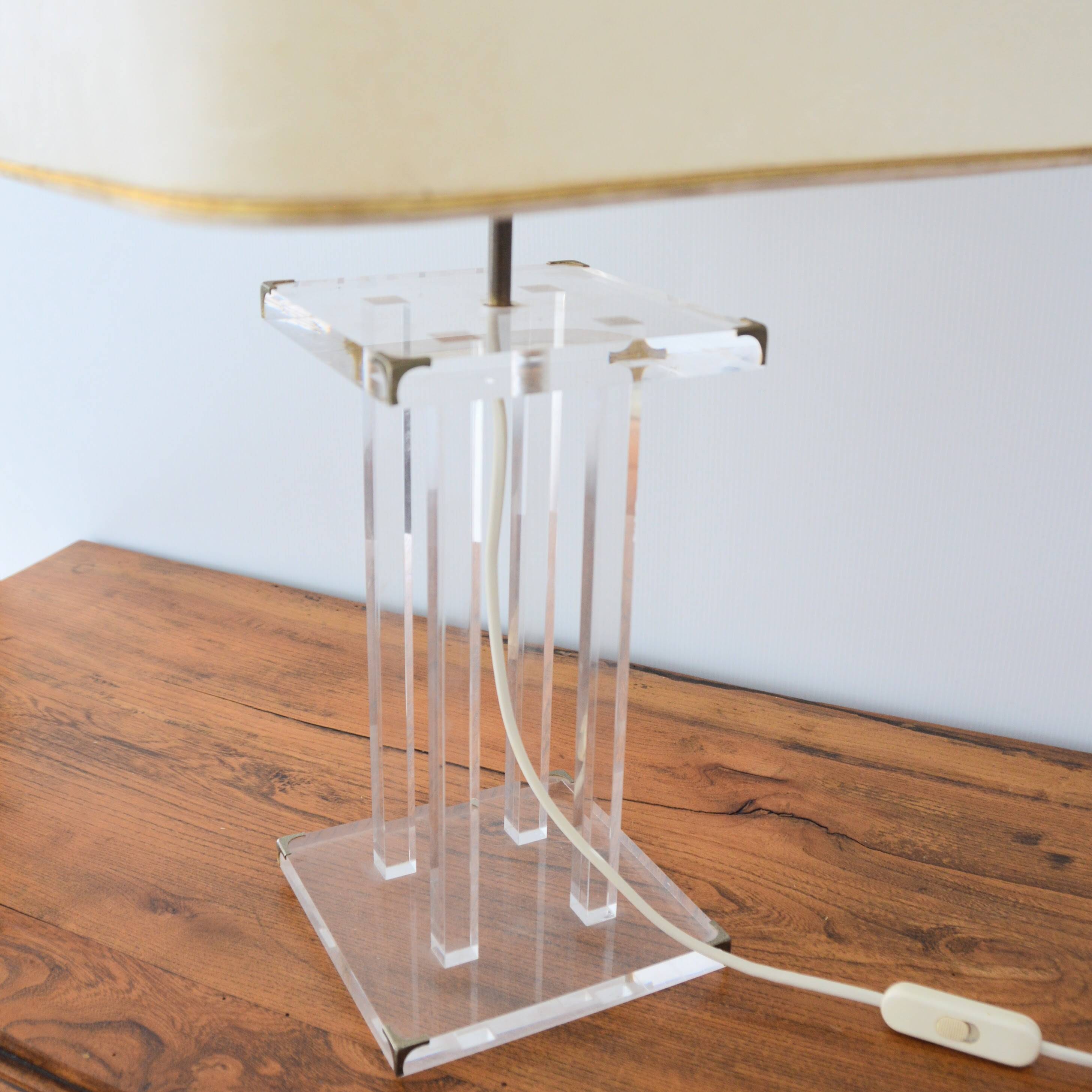 Table lamp » Crystal » David Lange vintage 1970s