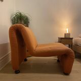 60s armchair in the style of Etienne Fermigier, orange
