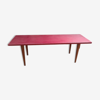 Scandinavian coffee table lacquered purple beef blood mid century