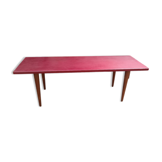 Scandinavian coffee table lacquered purple beef blood mid century