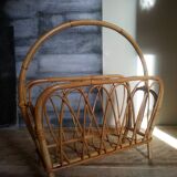 Rattan magazine holder 50s