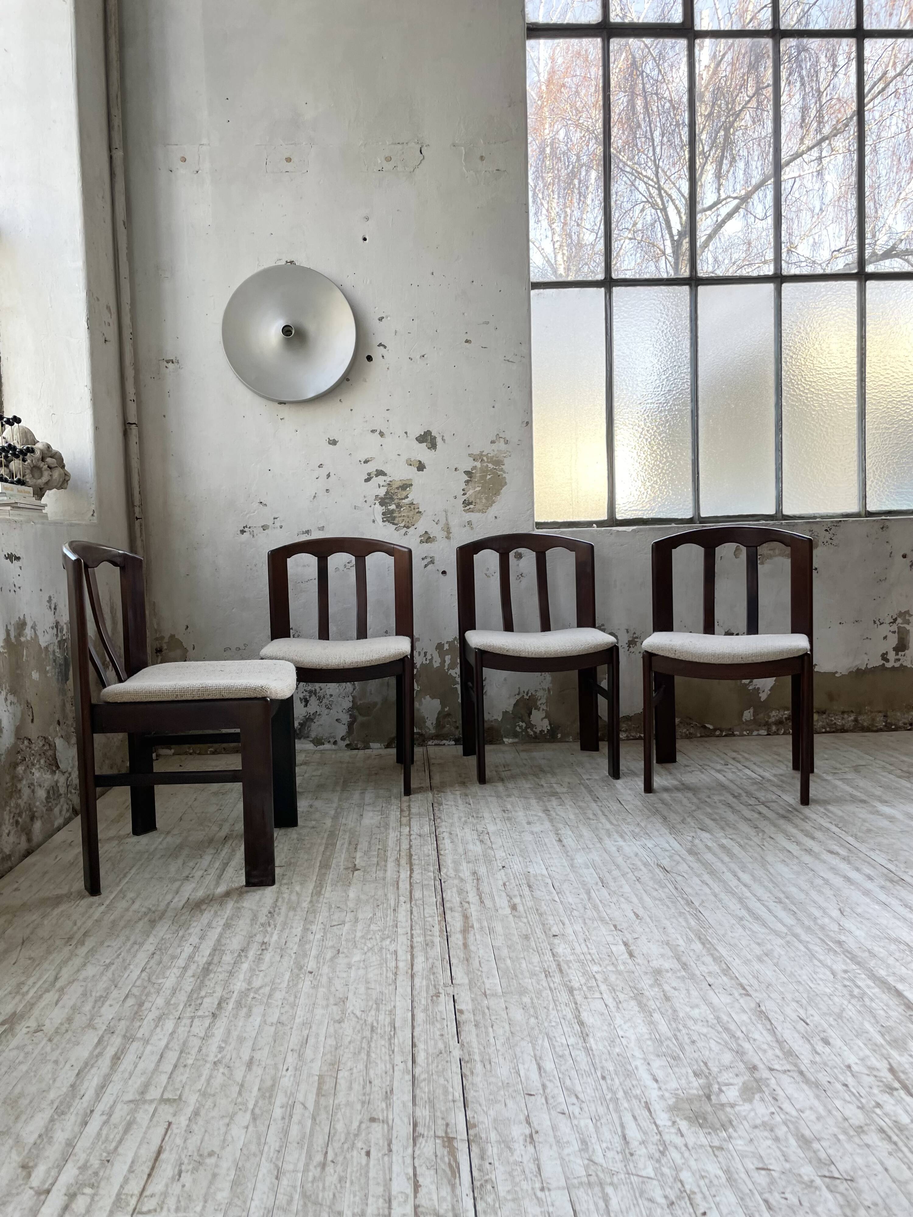 4 Scandinavian mahogany chairs