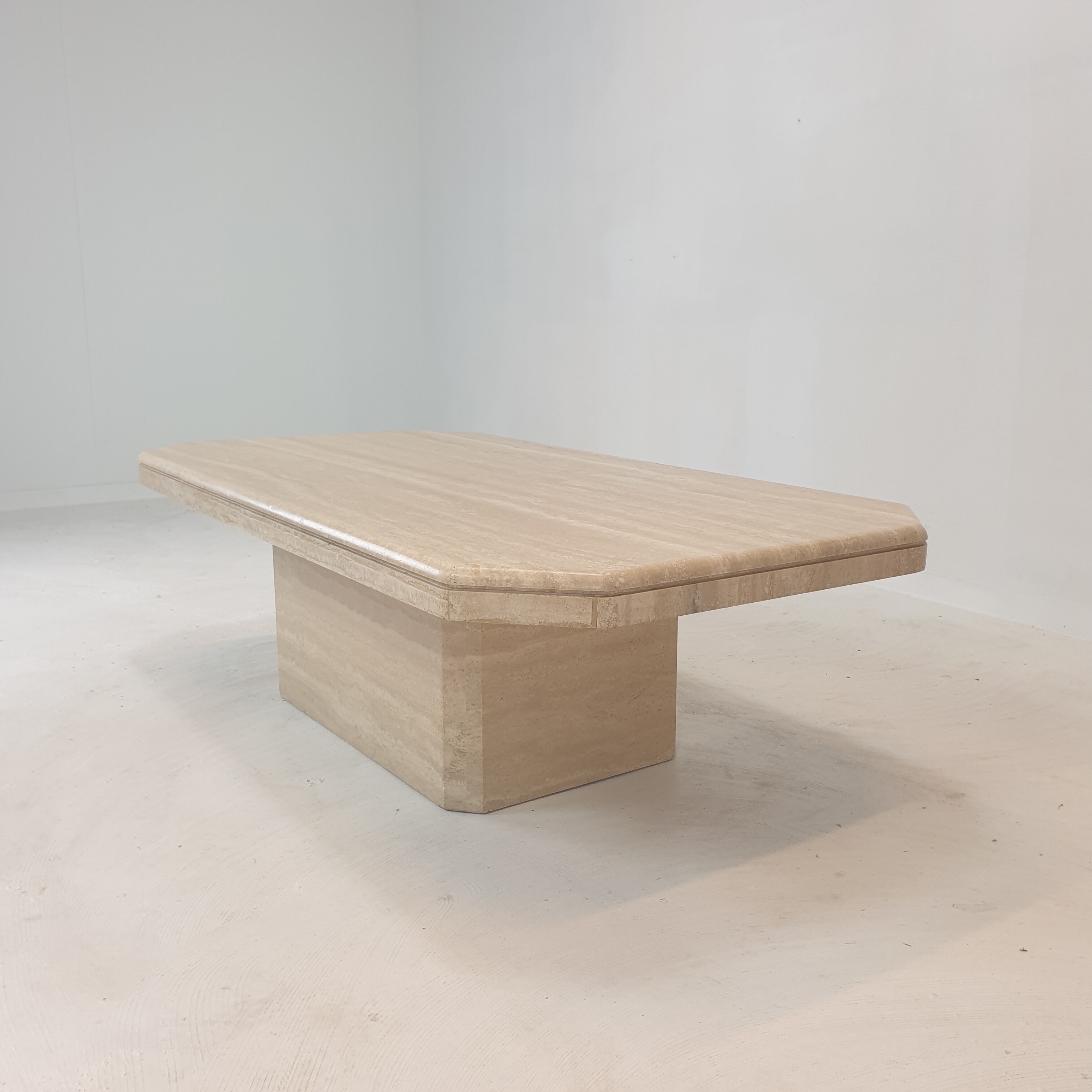 Italian travertine coffee table, 1980's