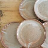 Service of 6 vintage plates in flamed stoneware
