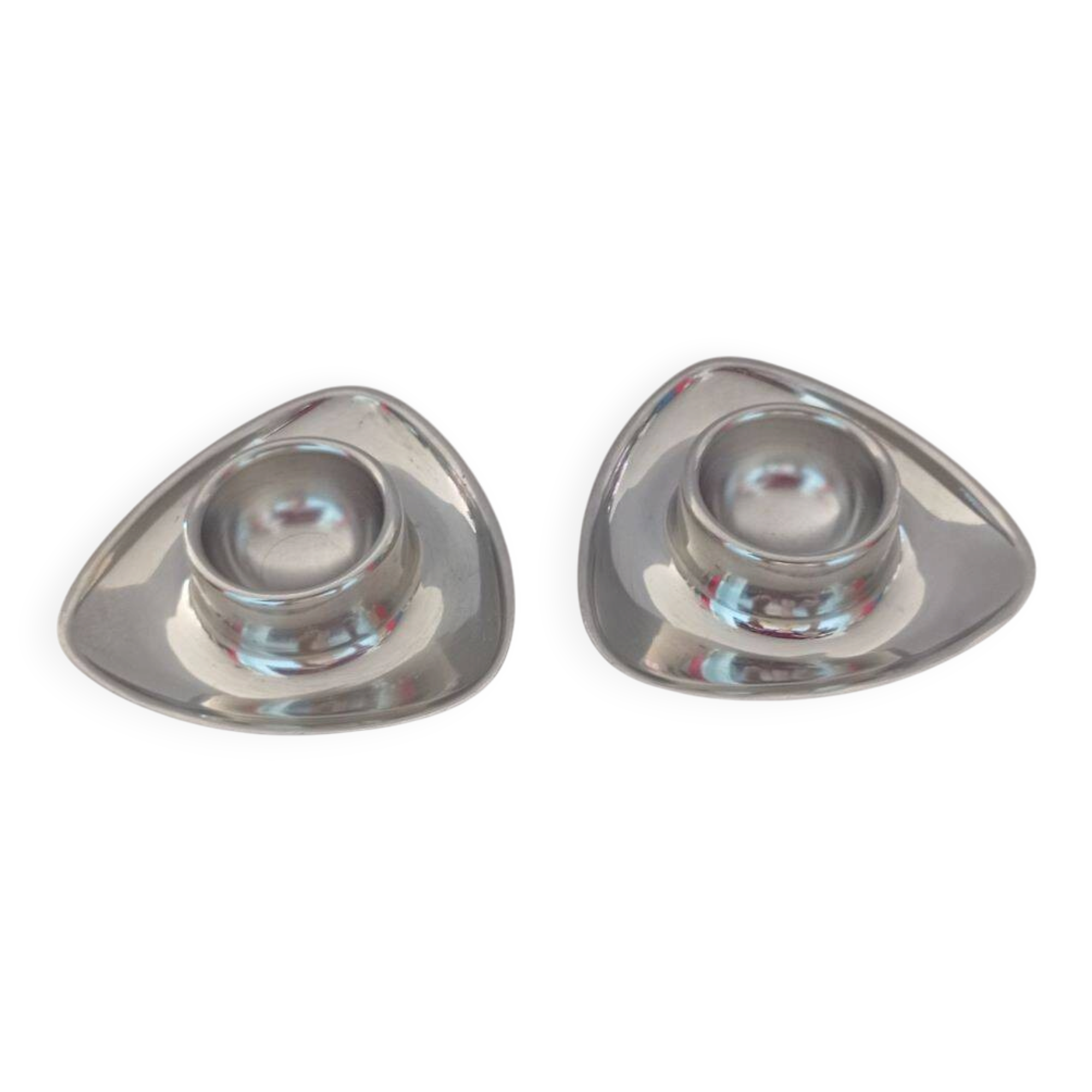 2 coquetiers Alessi Carlo Mazzeri & Anselmo Vitale en acier inoxydable