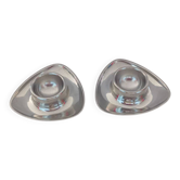 Alessi Egg Cup Carlo Mazzeri & Anselmo Vitale Stainless Steel Pair