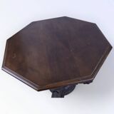 Table basse / d'appoint réglable en bois sculpté - Style Henri II - 1900.