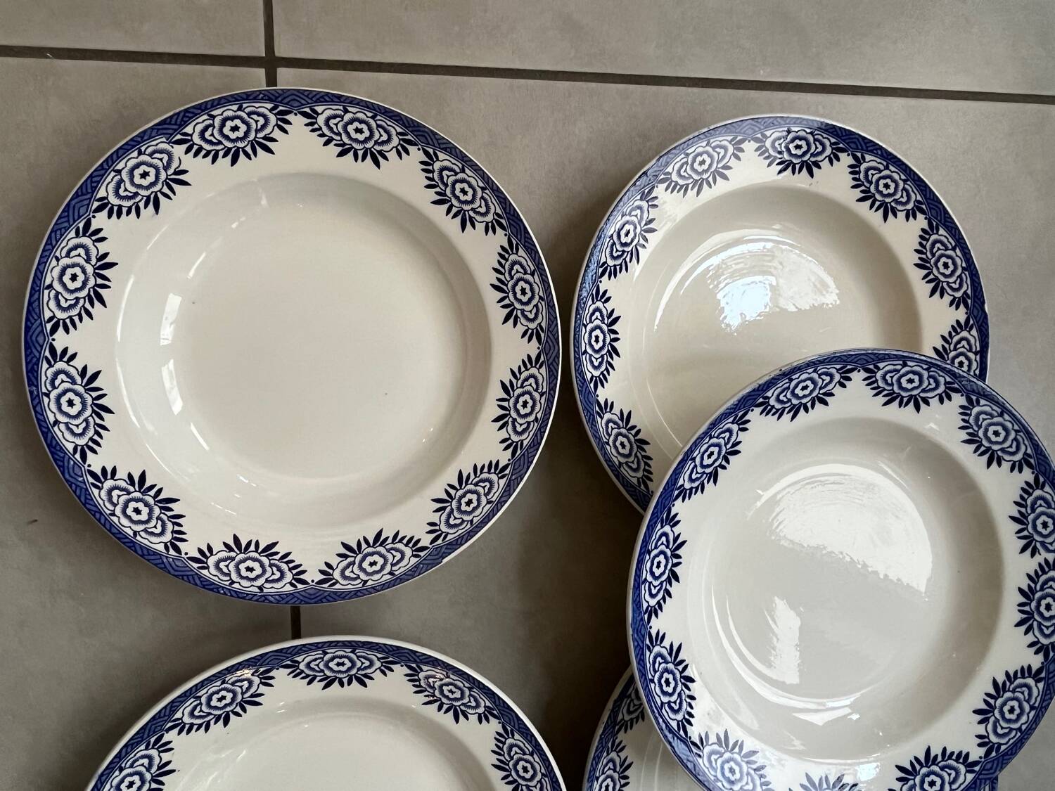 Set of 6 "Capri" plates Digoin Sarreguemines