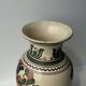 Large Provençal vase with beige background, green, blue and brown decoration of stylized plants