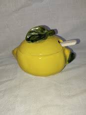 Lemon confit jar – Glazed earthenware – 1960s–70s – Vintage