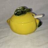 Lemon confit jar – Glazed earthenware – 1960s–70s – Vintage