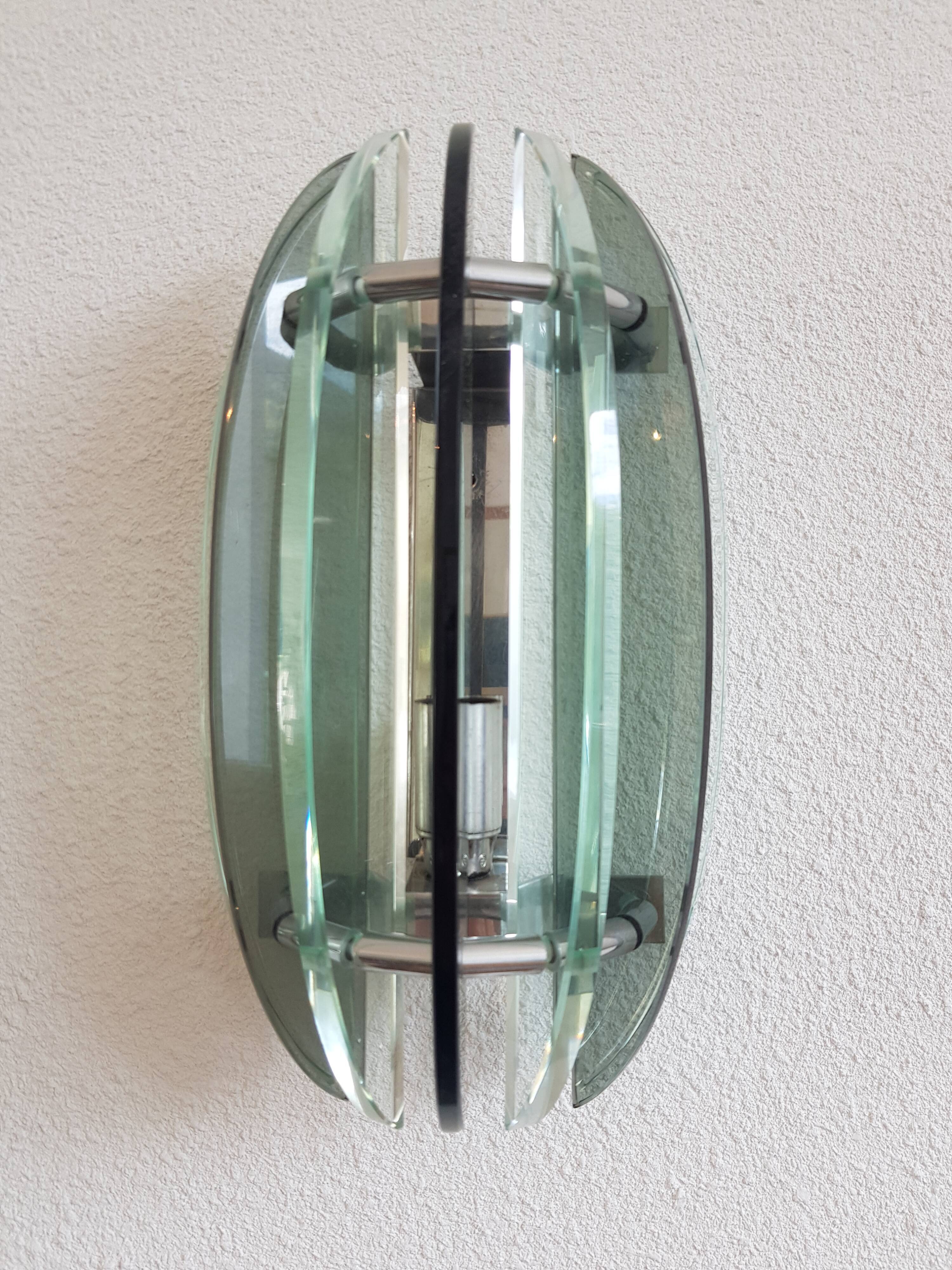 Pair of Veca Italy glass sconces