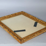Old frame 33x26 foliage 29x22 cm wood gilded stucco gold leaf +glass SB158