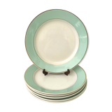Set 6 flat plates fine earthenware Lunéville Meudon