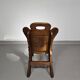 4 x Brutalist oak dining chairs / 60's