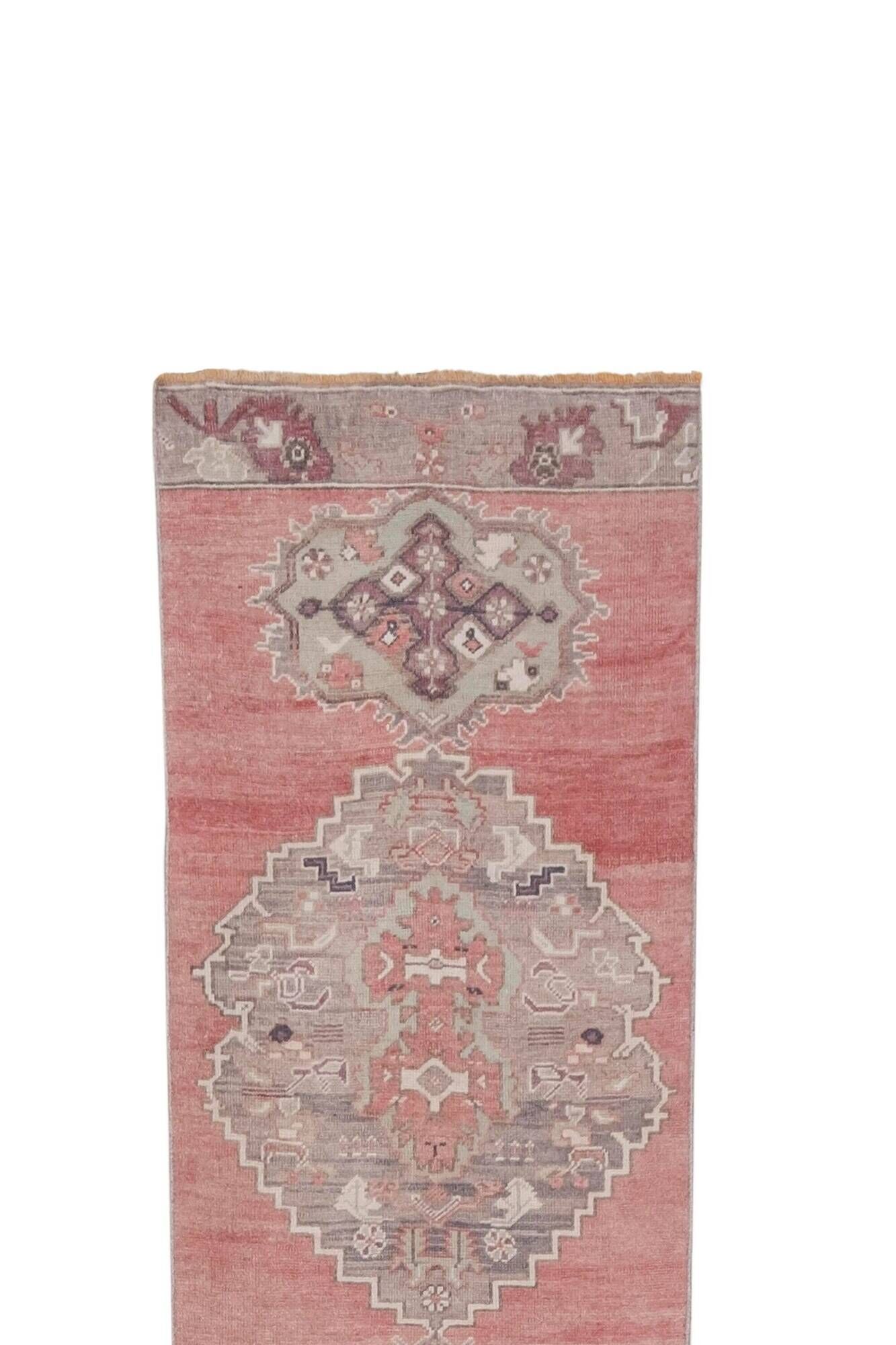 Vintage Turkish hallway rug 84x660 cm