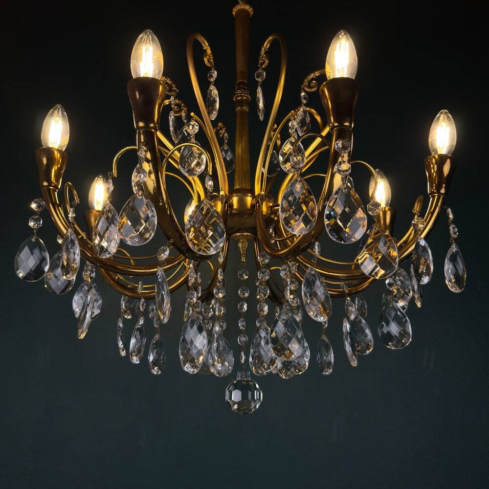 Vintage crystal chandelier, Italy, 1950s