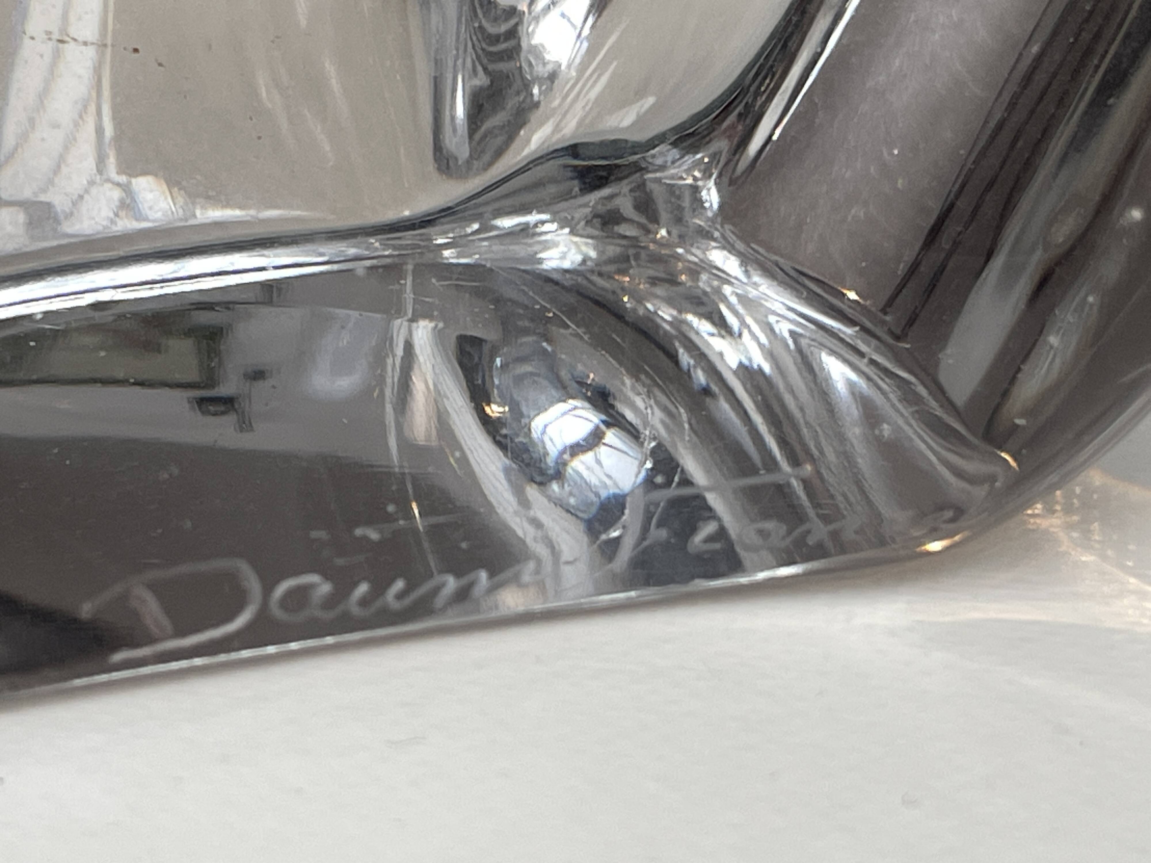 Small Daum crystal lamp from 1950-60, signed.