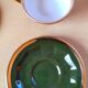 Lot de 6 tasses bistrot apilco vert et or 50s
