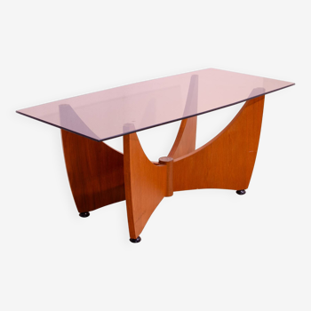 Table basse tchécoslovaque en acajou, années 1980