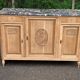 Art Deco buffet renovated in solid oak and breccia marble from the 1930s.