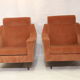 Paire de fauteuils cube en velours style Italien années 70